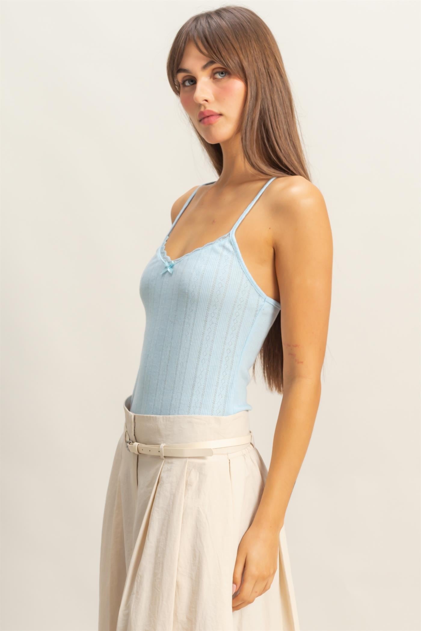 Spaghetti Picot Trim Cami