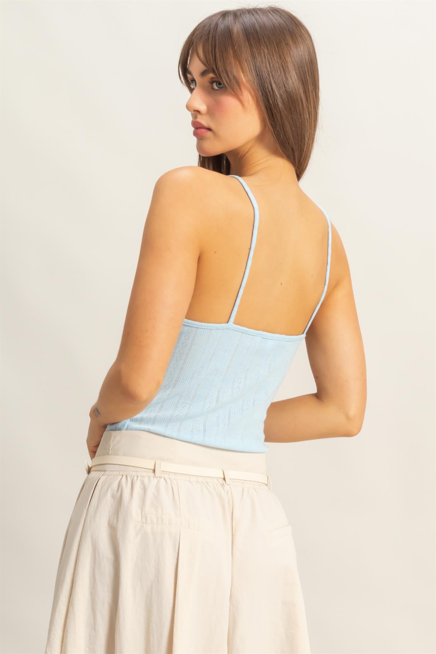 Spaghetti Picot Trim Cami