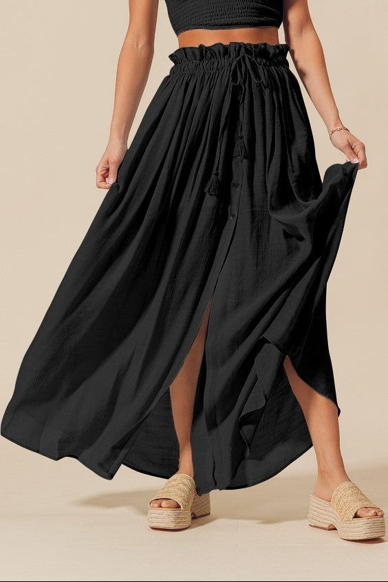 Black HR Slit Skirt