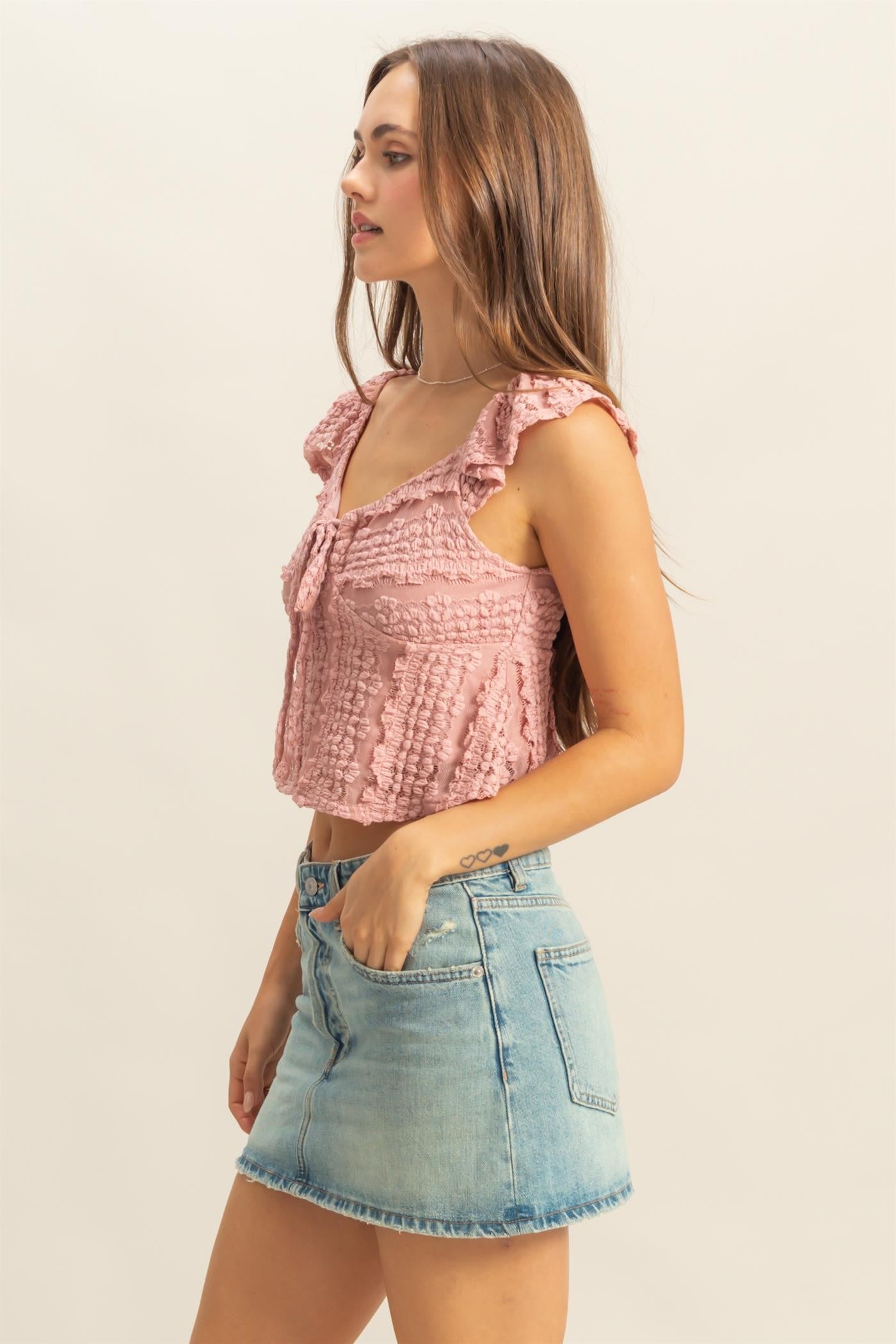 Textured Lace Crop