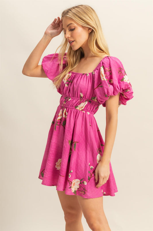 Bubble Pink Floral Dress