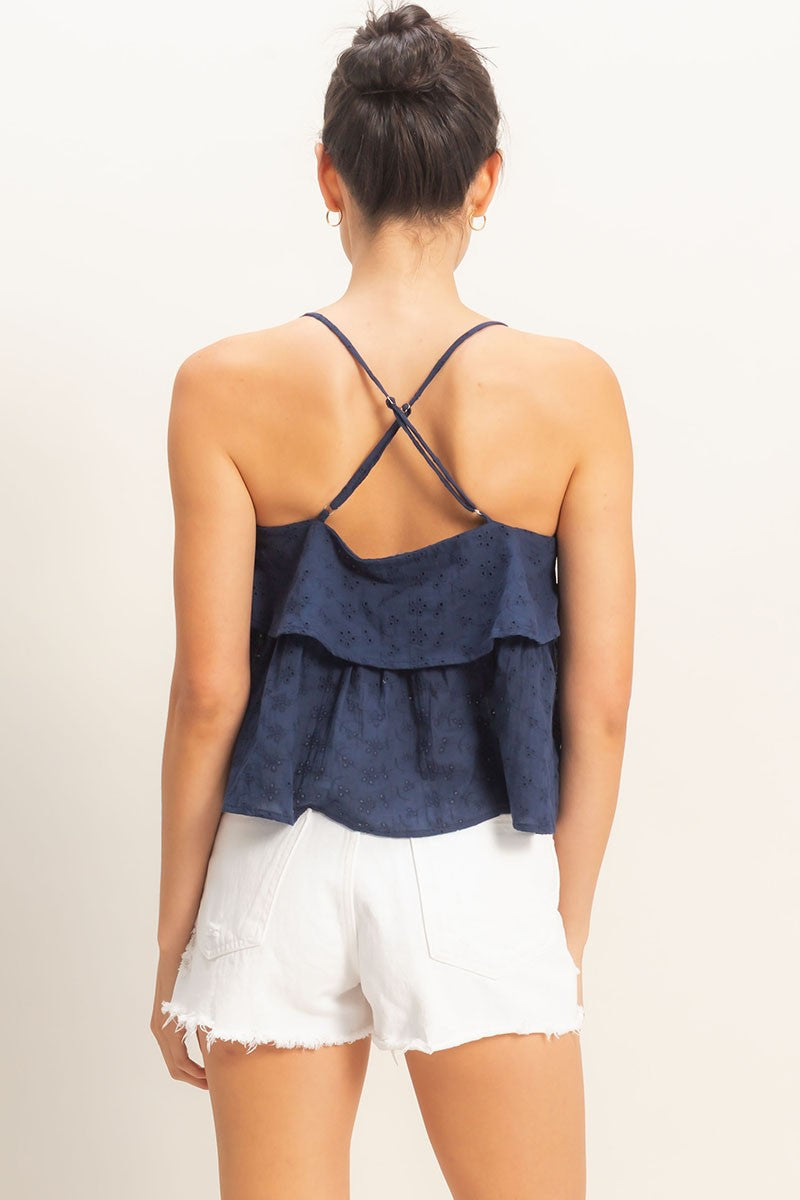 Tier Eyelet Babydoll Tank